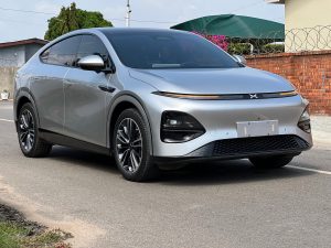 Electric car Xpeng G62023 Model in silver color -front view